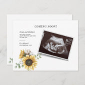 Eukalyptus Sunflower Pregnant Sonogram Baby Reveal (Vorne/Hinten)