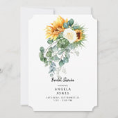 Eukalyptus Sunflower Toskanisches Brautparty Einladung (Vorderseite)