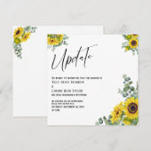 Eukalyptus Sunflower Update Wedding Delay Card Einladung (Vorne/Hinten)