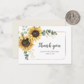 Eukalyptus Sunflower Wedding Budget Danke Karte (Vorderseite/Rückseite Beispiel)