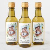 Eukalyptus Sunflower Wedding Mini Weinetikett (Flaschen)