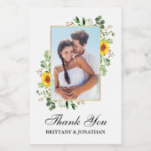 Eukalyptus Sunflower Wedding Mini Weinetikett (Einzelnes Label)