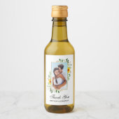 Eukalyptus Sunflower Wedding Mini Weinetikett (Vorderseite)