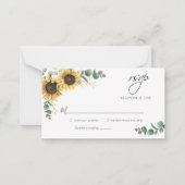 Eukalyptus Sunflower Wedding RSVP Card Mitteilungskarte (Vorderseite)