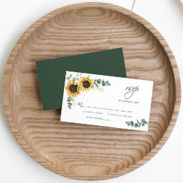 Eukalyptus Sunflower Wedding RSVP Card Mitteilungskarte