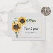 Eukalyptus Sunflower Wedding Watercolor Vielen Dan Mitteilungskarte (Vorderseite/Rückseite Beispiel)