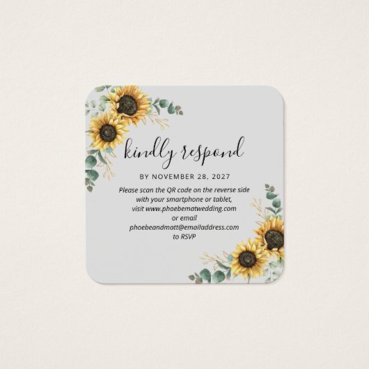 Eukalyptus Sunflower Wedding Website QR Code UAWG (Vorderseite)