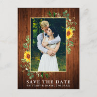Eukalyptus Sunflower Wood Save the Date