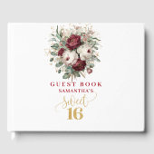 Eukalyptus Sweet 16 Blush Burgunder Schild Buch (Vorderseite)