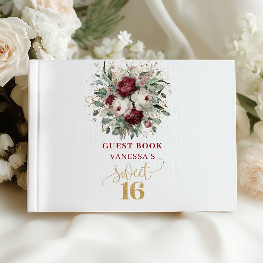 Eukalyptus Sweet 16 Blush Burgunder Schild Buch