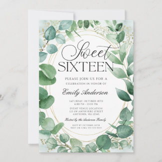 Eukalyptus Sweet Modern Watercolor 16 Einladung