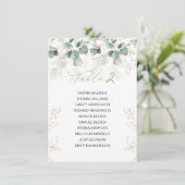 Eukalyptus Table Wedding Chart Card Card Karte (Stehend Vorderseite)