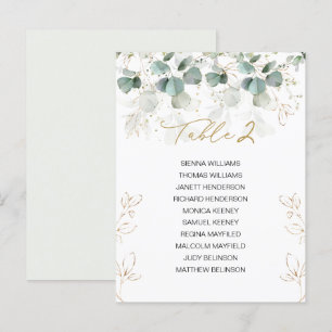 Eukalyptus Table Wedding Chart Card Card Postkarte