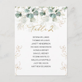 Eukalyptus Table Wedding Chart Card Card Postkarte