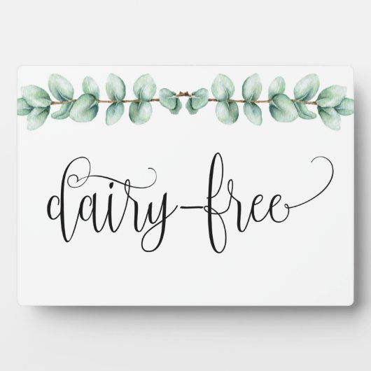 Eukalyptus-Tabletop, milchfrei, mit easel Plaque Fotoplatte (Vorderseite)