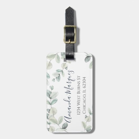 Eukalyptus-Tag Gepäckanhänger (Vorderseite vertikal)