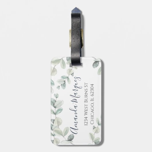 Eukalyptus-Tag Gepäckanhänger (Rückseite vertikal)