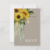 Eukalyptus Taupe Hochzeit im Herbst RSVP Karte (Rückseite)