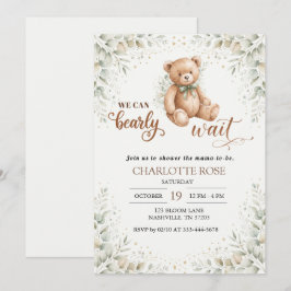 Eukalyptus-Teddybär-Baby-Shower-Einladung Einladung