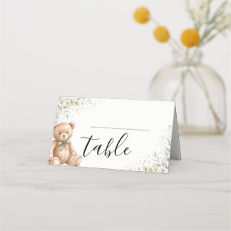 Eukalyptus-Teddybär-Baby-Shower-Platzkarte-Zelt Platzkarte