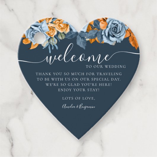 Eukalyptus Terracotta Blauer Rost Begrüßung Geschenkanhänger (Vorderseite)