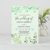 Eukalyptus Themed Garden Einladung (Stehend Vorderseite)