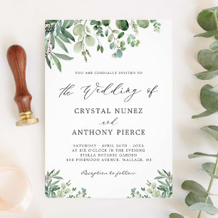 Eukalyptus Themed Garden Wedding Einladung