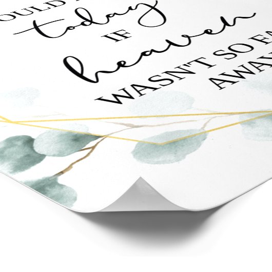 Eukalyptus Themed Memory-Zeichen | Himmelshochzeit Poster (Ecke)