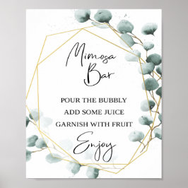 Eukalyptus Themed Mimosa Bar Sign Poster
