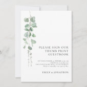 Eukalyptus Thumbprint Gästebuchskarte Einladung (Vorderseite)