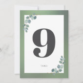 Eukalyptus-Tischnummer Einladung (Vorderseite)
