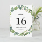 Eukalyptus-Tischnummer Einladung (Stehend Vorderseite)