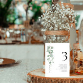 Eukalyptus-Tischnummer Einladung