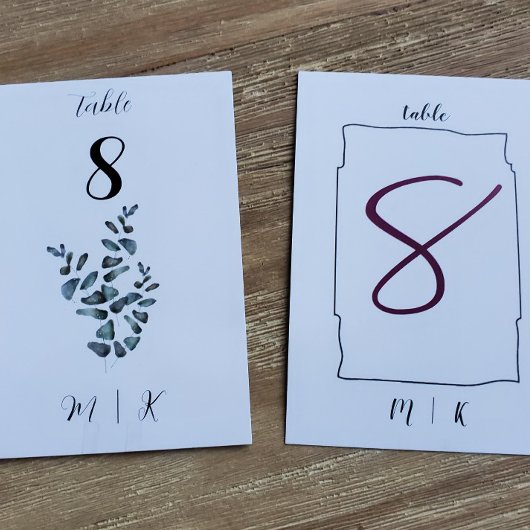 Eukalyptus-Tischnummer | Hochzeit Tischnummer