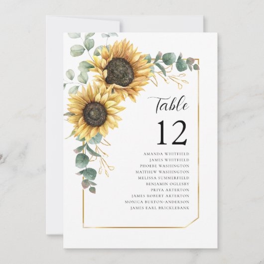 Eukalyptus-Tischnummer Hochzeitssaison Einladung (Vorderseite)