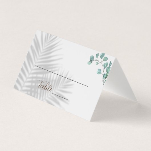 Eukalyptus-Tischnummer und Name-Platzkarten (Vorderseite)