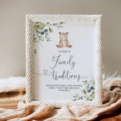 Eukalyptus trägt Familientraditionen Babydusche Poster