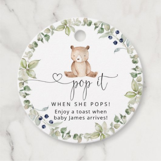 Eukalyptus trägt Pop, wenn sie Pop Baby-Dusche Geschenkanhänger (Vorderseite)