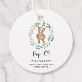 Eukalyptus trägt Pop, wenn sie Pop Baby-Dusche Geschenkanhänger