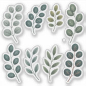 Eukalyptus-Träume Aquarell Aufkleber (Vorderseite)