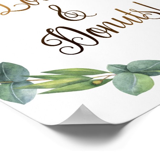 Eukalyptus-Trauungszeichen für Donuts Poster (Ecke)