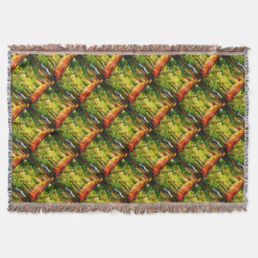 Eukalyptus Tree Lined Avenue Pointillism Art Decke (Vorderseite)