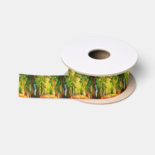 Eukalyptus Tree Lined Avenue Pointillism Art Satinband (Spule)