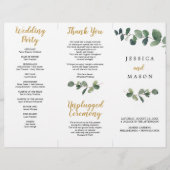 Eukalyptus-Tri-Fold-Hochzeitsprogramm Flyer (Vorne)