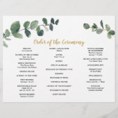 Eukalyptus-Tri-Fold-Hochzeitsprogramm Flyer (Hinten)