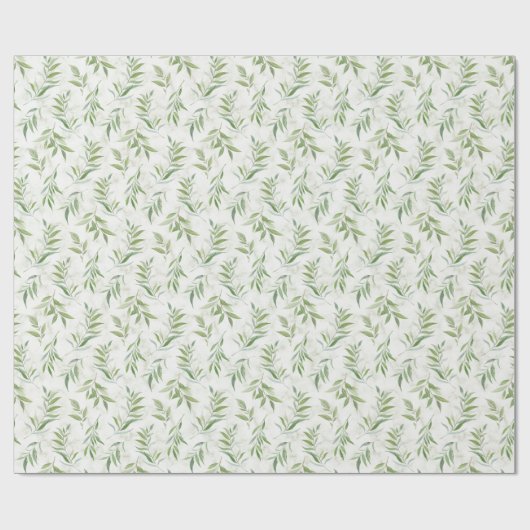 Eukalyptus Tropical Blätter auf Marmormuster Geschenkpapier (Flach)