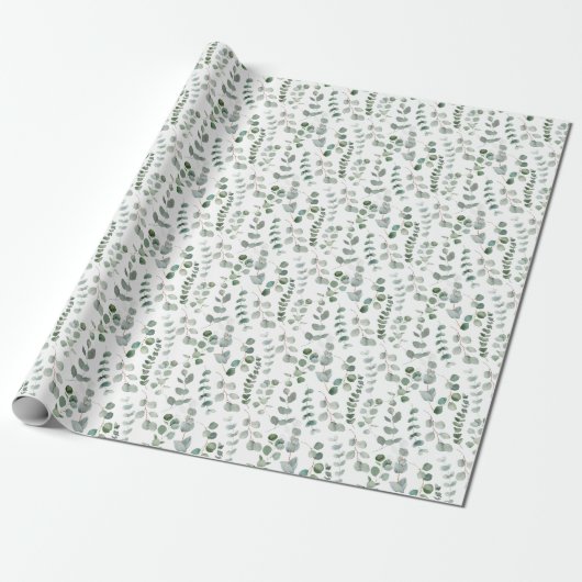 Eukalyptus Tropical Green Blätter Pattern Geschenkpapier (Ungerollt)