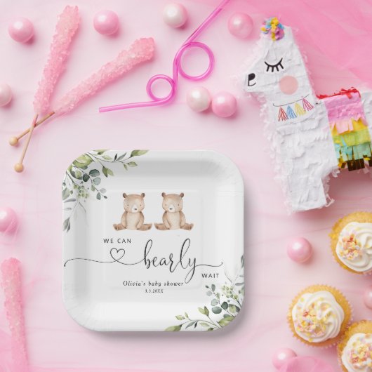 Eukalyptus tweinbären Babydusche Pappteller (Party)