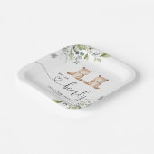 Eukalyptus tweinbären Babydusche Pappteller (Gewinkelt)
