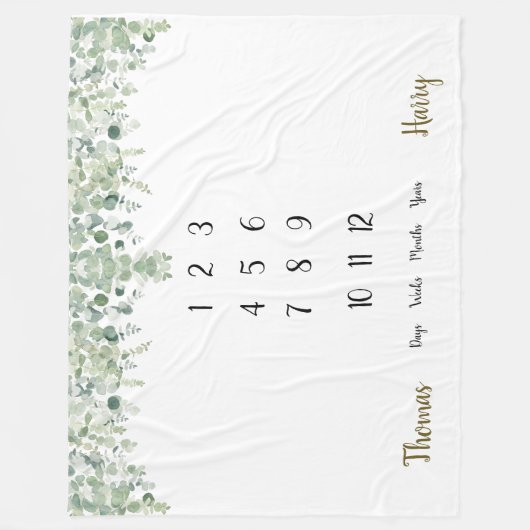 Eukalyptus-Twins-Meilenstein  Fleecedecke (Vorderseite)